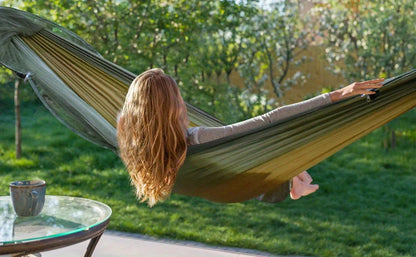 New Automatic Quick Open Mosquito Net Hammock with Sun Canopy Nylon Material Single Double Camping Bed for Hiking Travel Picnic