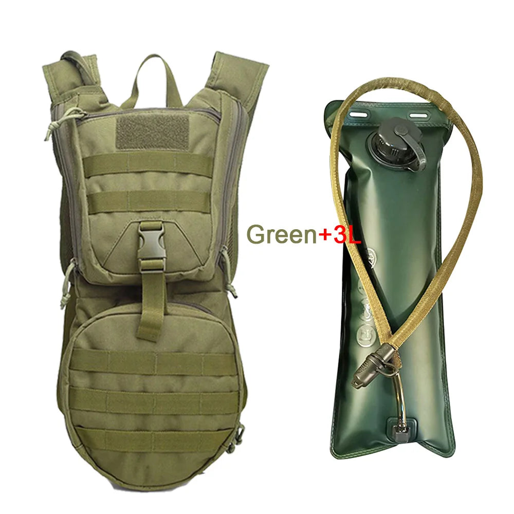 With 2/3L Water Bag Hydration Backpack Tactical Hydration Pack Backpack Military for Hiking Cycling Climbing Outdoor Bladder