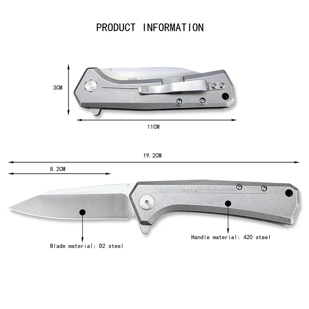Ball Bearing Flipper Folding Pocket Knife All Steel D2 Steel Blade Camping EDC Self Defense Outdoor Survival Hunting Tools