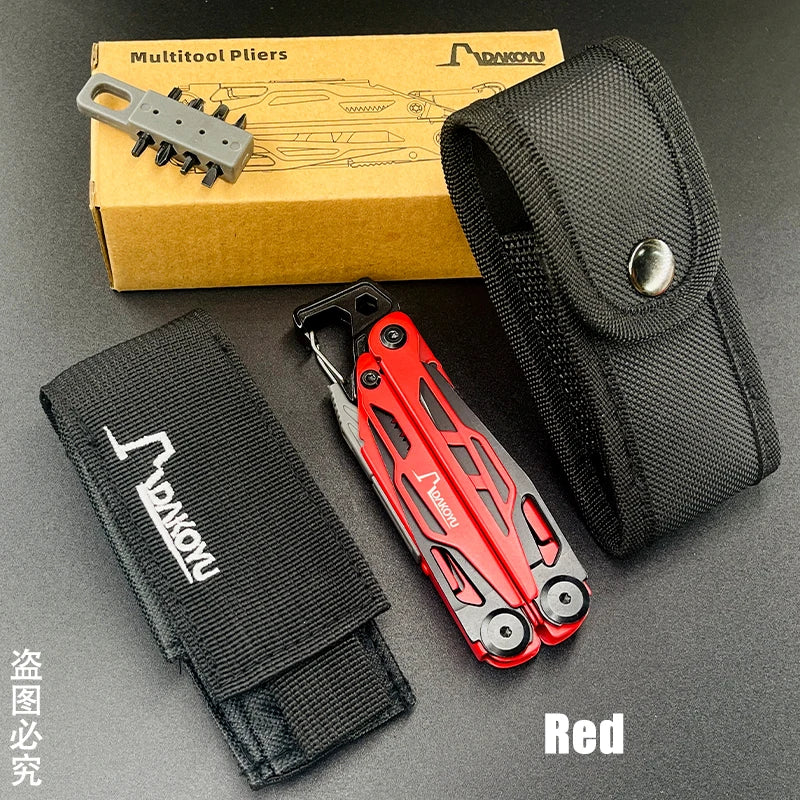DAKOYU DKShadow Multitool Camping Pliers with Emergency Whistle -8 Color Compact Outdoor Tool, Suitable for Hiking and Camping