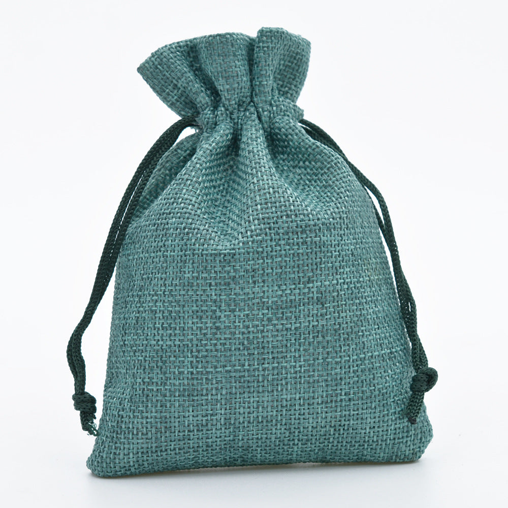 5pcs Multisize Jute Burlap Linen Drawstring Bag Christmas Halloween Gift Bags Wedding Birthday Party Candy Chocolate Packing Bag