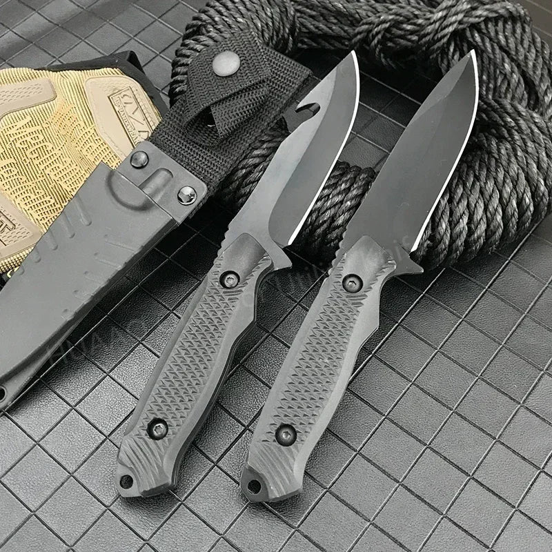Survival Fixed Blade Knife High Hardness 5Cr13Mov Blade ABS Handle Military Tactical Outdoor Knife EDC with Sheath Hunting Tool