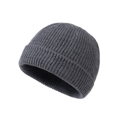 Knitted Hat for Men & Women Caps Wool Fashion Simple Warm Skullies Beanies Solid Autumn Winter Beanie Cap Trendy Style