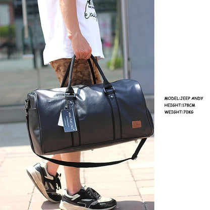 Leather Handbag Gym Bag Fitness Travel Shoe Pocket Luggage Outdoor Shoulder Crossbody Duffle Side Sac De Sports Bag For Men