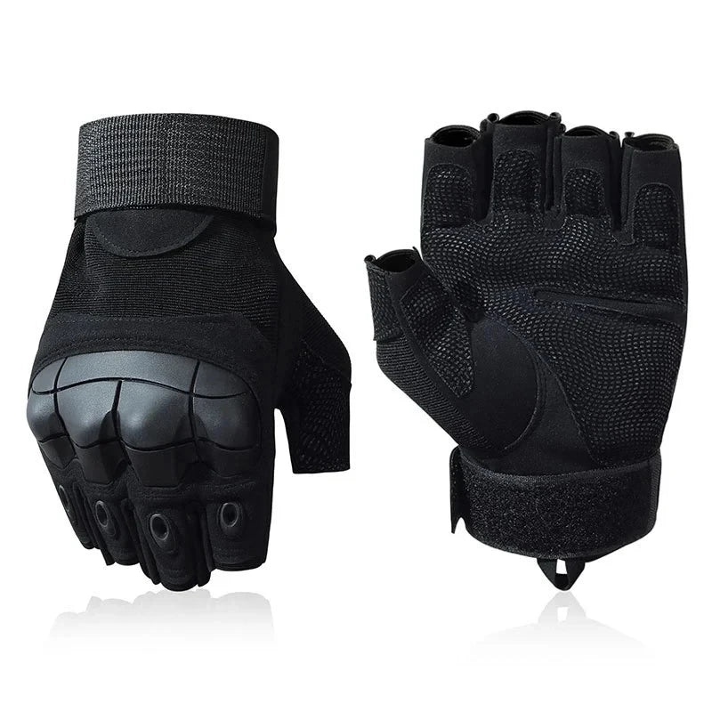 Mountaineering Outdoor Tactical Fingerless Gloves Hard Knuckle Paintball Airsoft Hunting Combat Riding Hiking Half Finger Glove