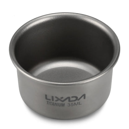 1/3pcs Lixada 35ml Mini Titanium Tea Cup Home Office Outdoor Camping Hiking Coffee Tea Cup Mug 8g