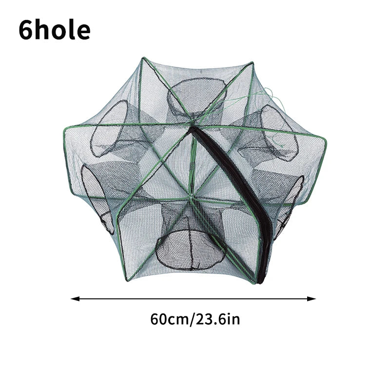 Mesh for Fishing Crayfish Net Fish Trap Foldable Crayfish Catcher Casting Network Crab Trap Catchers Cage Fishing Accessories