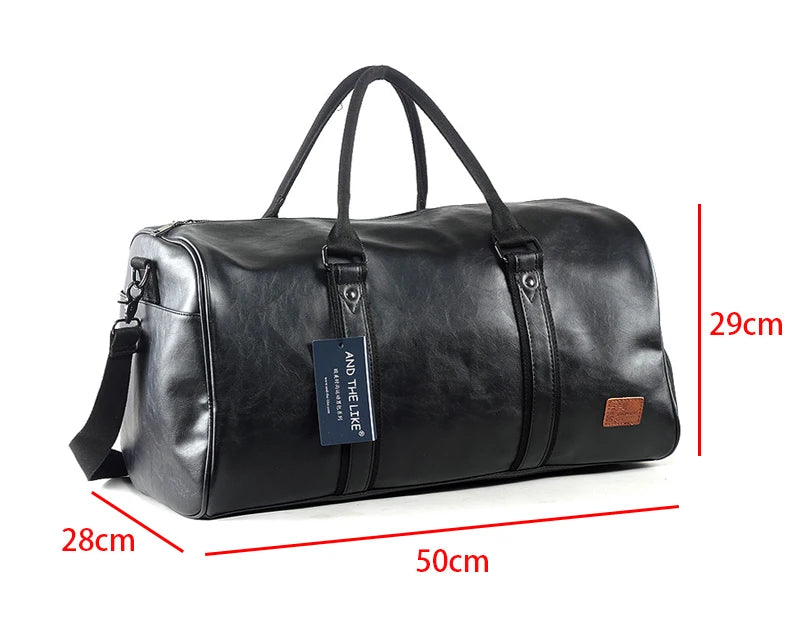 Leather Handbag Gym Bag Fitness Travel Shoe Pocket Luggage Outdoor Shoulder Crossbody Duffle Side Sac De Sports Bag For Men