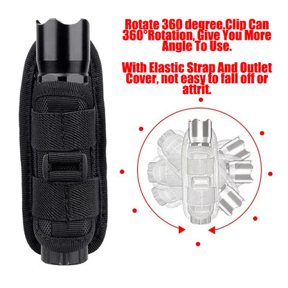 Tactical Flashlight Pouch Belt Torch Bag