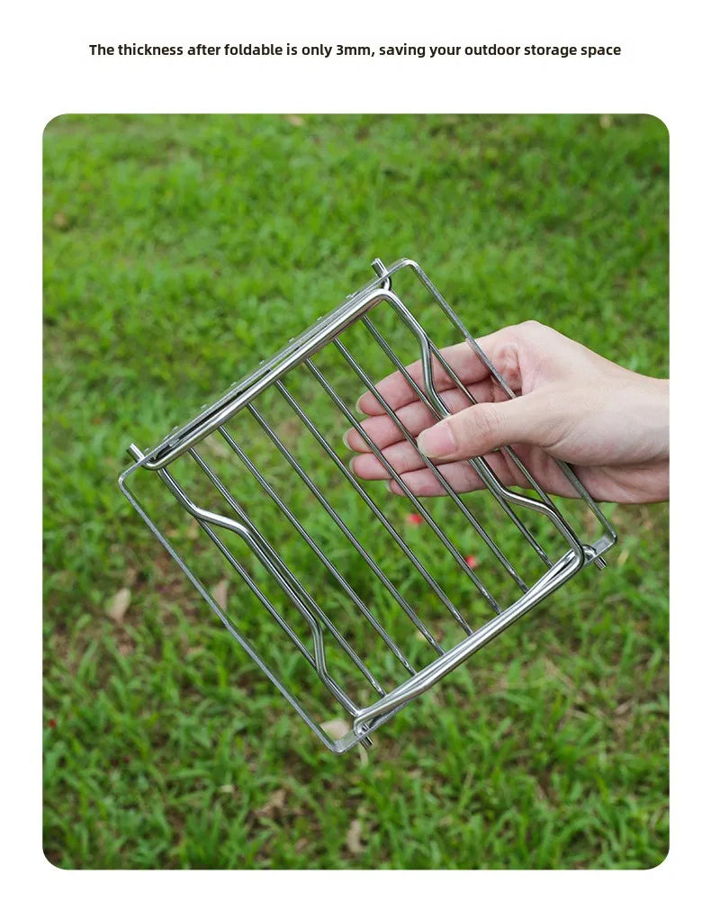 Folding Campfire Grill Stainless Steel Portable Multifunctional High Temperature Corrosion Resistance Outdoor Camping