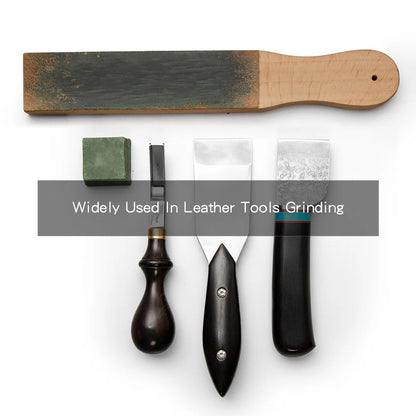 WUTA 1 Piece Leather Knife Sharpener Sharpening Strop Tool Black Wood Razor Polishing Board Fine Grinding with Polish Compound