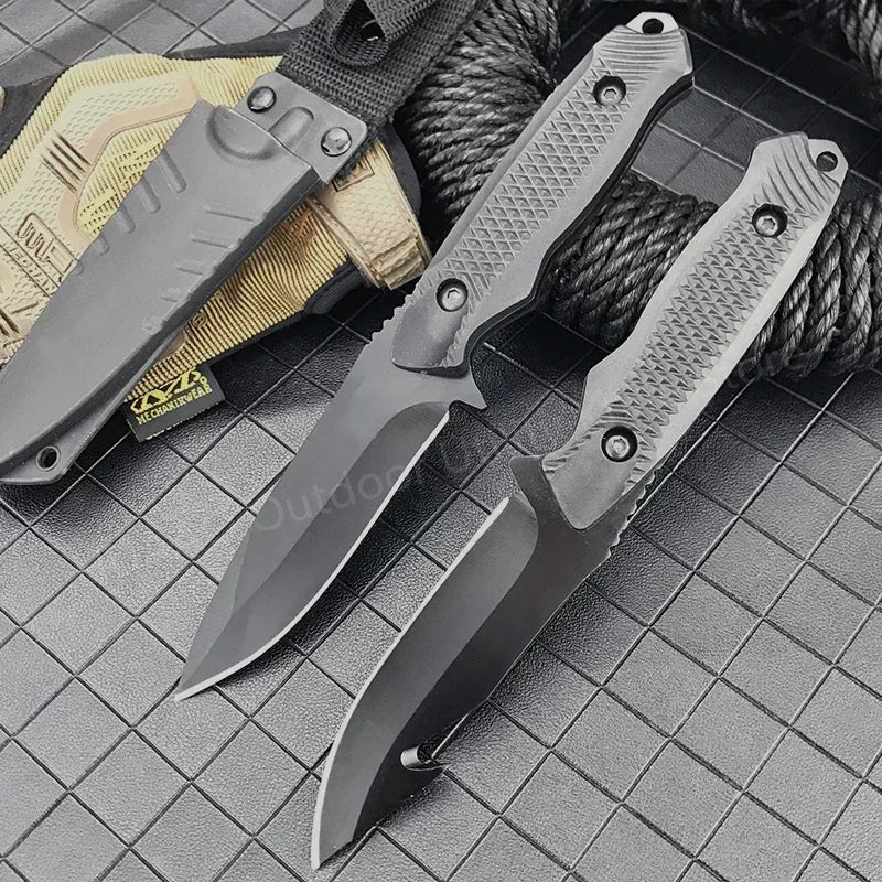 Survival Fixed Blade Knife High Hardness 5Cr13Mov Blade ABS Handle Military Tactical Outdoor Knife EDC with Sheath Hunting Tool