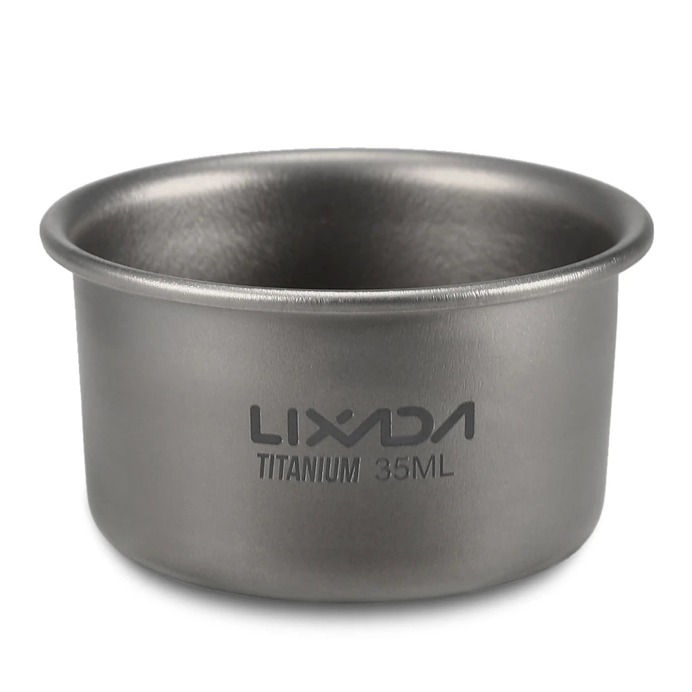 1/3pcs Lixada 35ml Mini Titanium Tea Cup Home Office Outdoor Camping Hiking Coffee Tea Cup Mug 8g