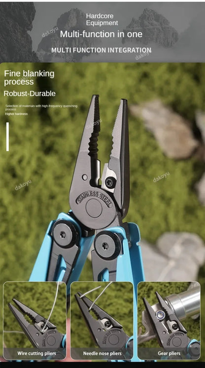 DAKOYU DKShadow Multitool Camping Pliers with Emergency Whistle -8 Color Compact Outdoor Tool, Suitable for Hiking and Camping