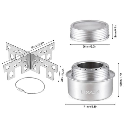 Portable Mini Aluminum Alloy Alcohol Stove with Lid Outdoor Camping Hiking Backpacking Cooking Stove