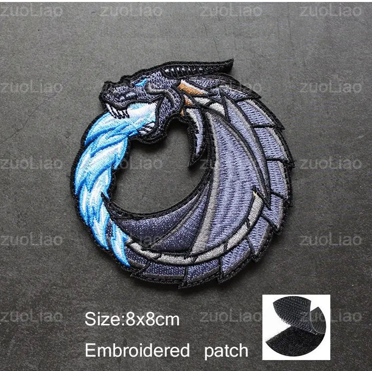 3D Embroidery Creative  Gold Coins and Stereo Eagles Armband  No Signal Woven With Hook Loop For Backpack Clothing Custom Patch