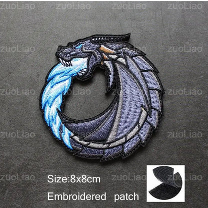 3D Embroidery Creative  Gold Coins and Stereo Eagles Armband  No Signal Woven With Hook Loop For Backpack Clothing Custom Patch