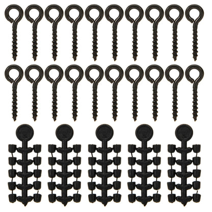 20 Pcs Fishing Screws 50 Pcs Hook Stop Hook Carp Fishing Accessories Hook Stops Beads for Carp Fish For Fishing Rig Boilies Fish
