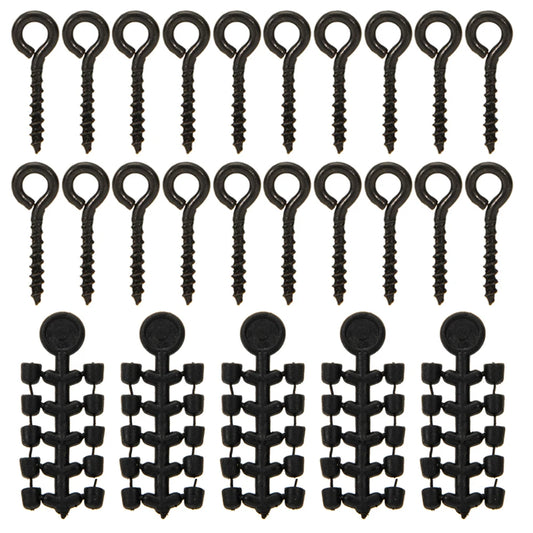 20 Pcs Fishing Screws 50 Pcs Hook Stop Hook Carp Fishing Accessories Hook Stops Beads for Carp Fish For Fishing Rig Boilies Fish