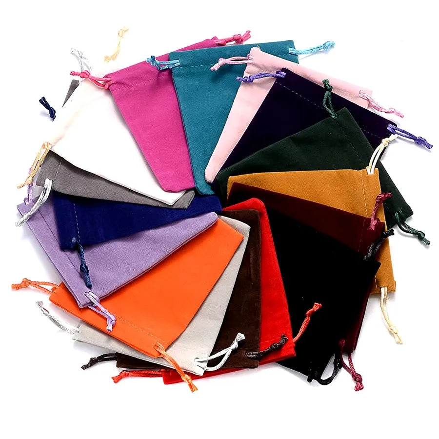 10Pcs/Lot Drawstring Velvet Sachet 5x7/7x9/10x12/13x18cm Pouches Small Size Jewelry Gift Display Packing Bags Can Customized