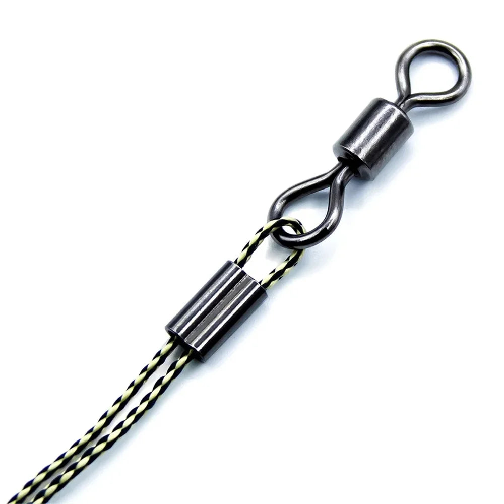 100PCS Brass Double Barrel Crimps Sleeve Tube Pipe Leader Wire Crimping Connector Carp Fishing Hook Accessories Pesca