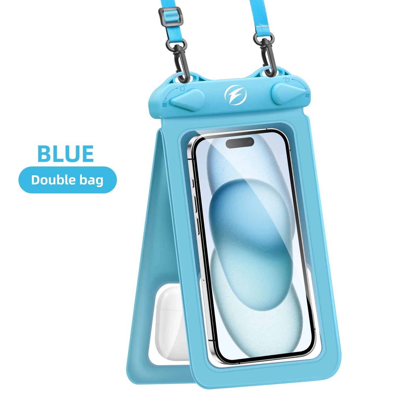 Waterproof Underwater PVC Package Pouch Diving Bags For iPhone Outdoor Mobile Phone Double Pocket Case For Samsung Xiaomi Huawei