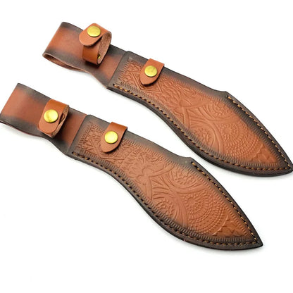 With Brass Buckle Genuine Cow Leather Cowhide Outdoor Straight Knife Scabbard Sheath Fixed Blade Portect Cover Holders Pants