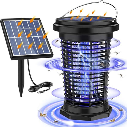 Solar Bug Zapper for Outdoor, USB Rechargeable Bug Zapper with 5.5W Solar Power, 4500V Mosquito Killer Lamp,Garden,Camping