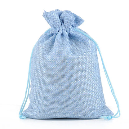 10pc (9x12cm) Handmade Natural Burlap Linen Drawstring Gift Bags Favor Wedding Christmas Gift Bag Jewelry Packaging Bags&Pouches