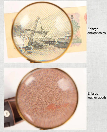 20X Portable All-Metal Magnifier Retro Portable Optical Magnifying Glass Repair Watch Jewelry Loupe Antique Handle Magnifier