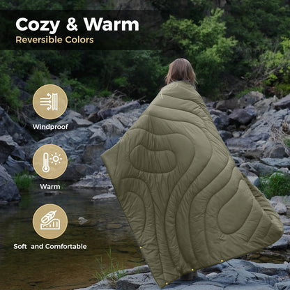 KingCamp Outdoor Camping Blanket, Lightweight Puffy Blanket, Camping Quilt For Cold Weather, Adventure, Sleeping, Backpacking