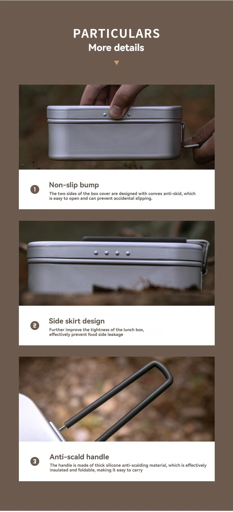 CAMPINGMOON S-2013 Aluminum Oxide Portable Lunch Box, Open Flame Heated OutdoorPicnic Camping Lunch Box, Aluminum Lunch Box