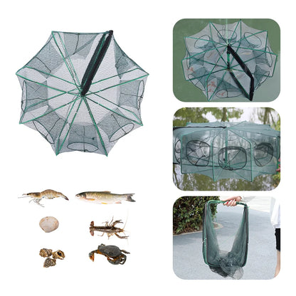 Mesh for Fishing Crayfish Net Fish Trap Foldable Crayfish Catcher Casting Network Crab Trap Catchers Cage Fishing Accessories