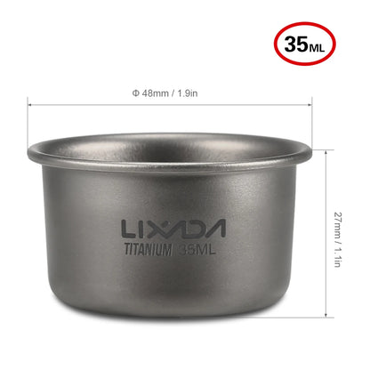 1/3pcs Lixada 35ml Mini Titanium Tea Cup Home Office Outdoor Camping Hiking Coffee Tea Cup Mug 8g