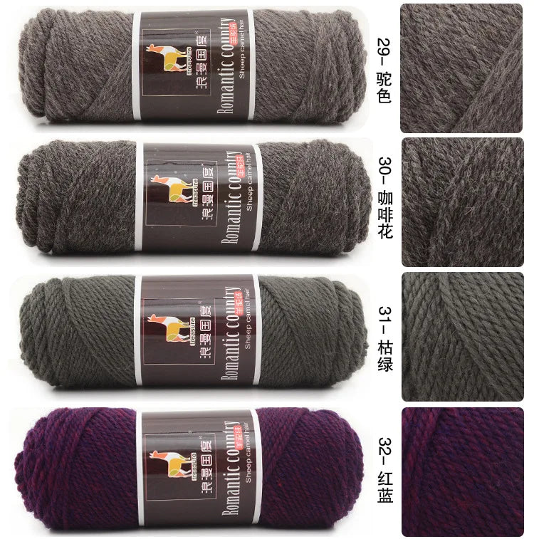 TPRPYN 1pc 100g Alpaca wool Soft Warm Knitting Worsted Alpaca Wool Crochet Yarn Thread Scarves Gloves Handcraft Pure Multic
