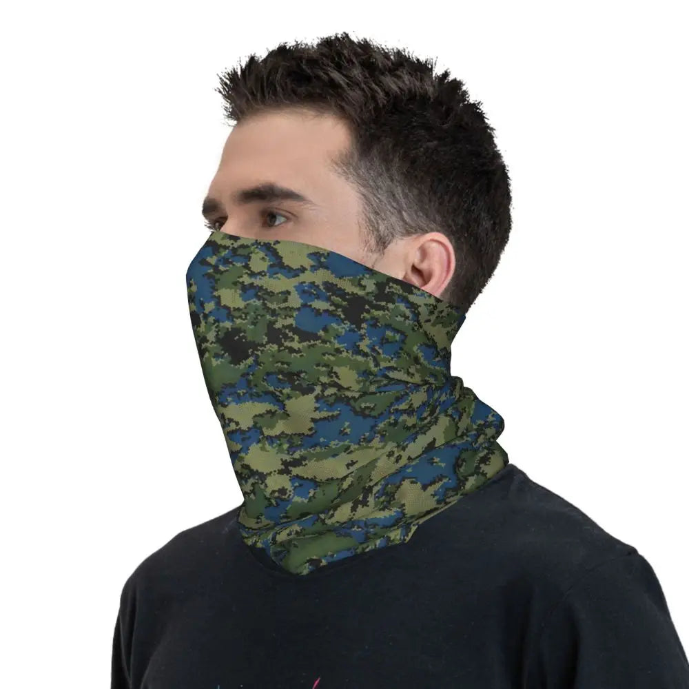Custom Flecktarn Camo Bandana Neck Gaiter Windproof Face Scarf Cover Men Women Woodland Camouflage Headwear Tube Balaclava