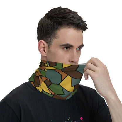 Custom Flecktarn Camo Bandana Neck Gaiter Windproof Face Scarf Cover Men Women Woodland Camouflage Headwear Tube Balaclava