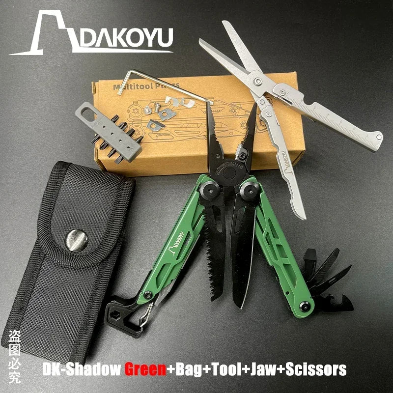 DAKOYU DKShadow Multitool Camping Pliers with Emergency Whistle -8 Color Compact Outdoor Tool, Suitable for Hiking and Camping
