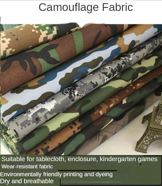 Camouflage Fabric By The Meter for Clothing Coats Pants Sewing Printed Outdoor Cloth Medium-thick Summer Diy Textile Blue-green