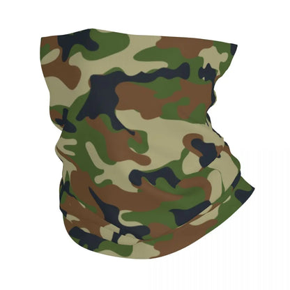 Custom Flecktarn Camo Bandana Neck Gaiter Windproof Face Scarf Cover Men Women Woodland Camouflage Headwear Tube Balaclava