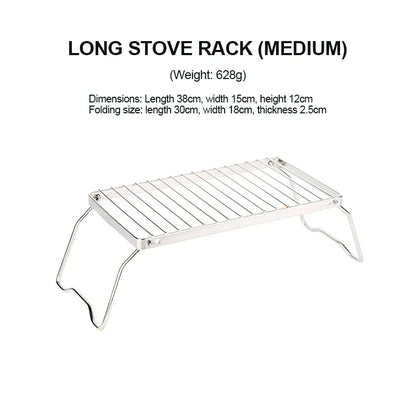 BBQ Grill Multifunctional Folding Campfire Grill Portable Stainless Steel Camping Grill Grate Gas Stove Stand Outdoor BBQ Rack