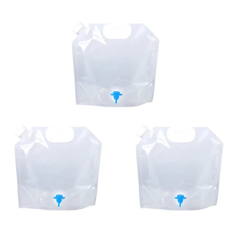 5/10L Camping Water Bag Portable Folding Water Bucket Large Water Container Outdoor Travel Collapsible Pouch Can Camping Supplie