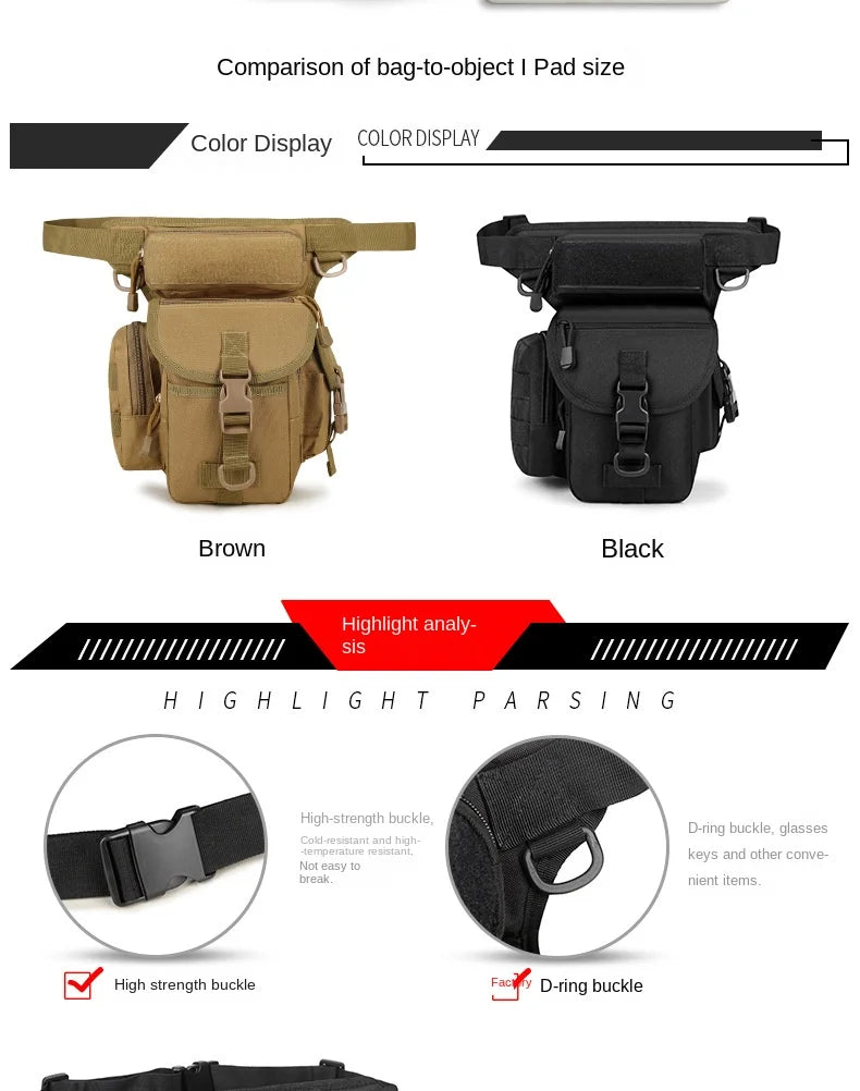 Sports Leg Bag with Multiple Functions for Photography and Training,Outdoor Tactical Waist Bag for Men and Women