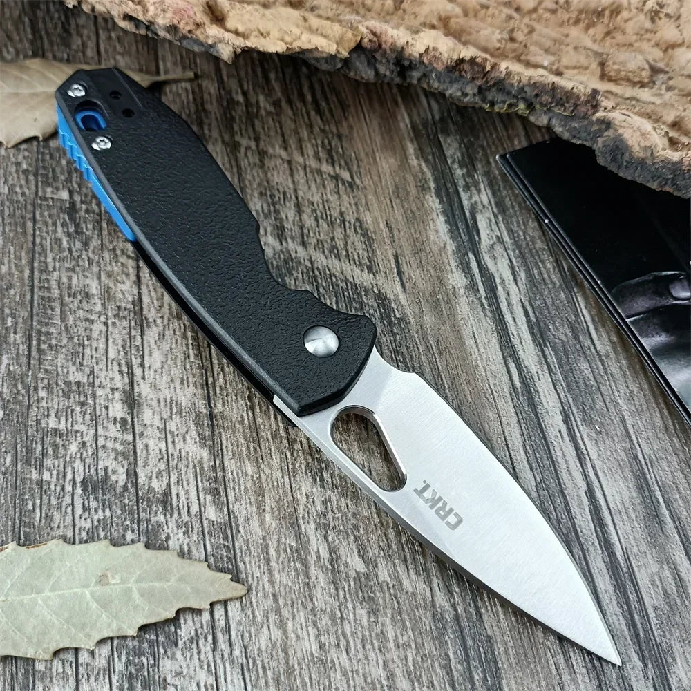 CR 5390 Tactical Piet Pocket Folding Knife 8Cr13Mov Blade, Black Nylon Glass Fiber Handles Outdoor Camping Hunting EDC Knives
