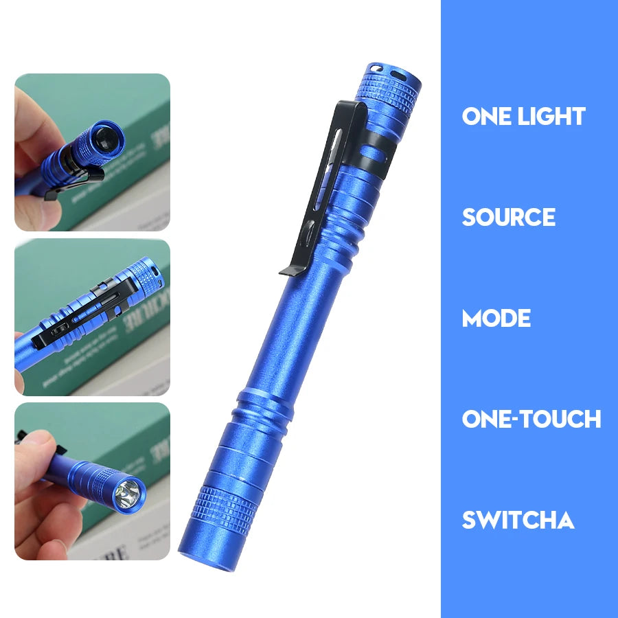 Mini Portable LED Pen Light Pocket Ultra Bright High Lumens Handheld Flashlight Linterna Torch For Camping Outdoor Emergency