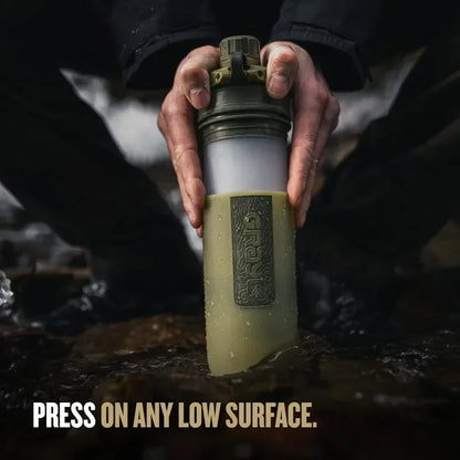 tt For GRAYL GeoPress 24 oz Water Purifier Bottle - Filter for Hiking, Camping, Survival, Travel (Olive Drab)