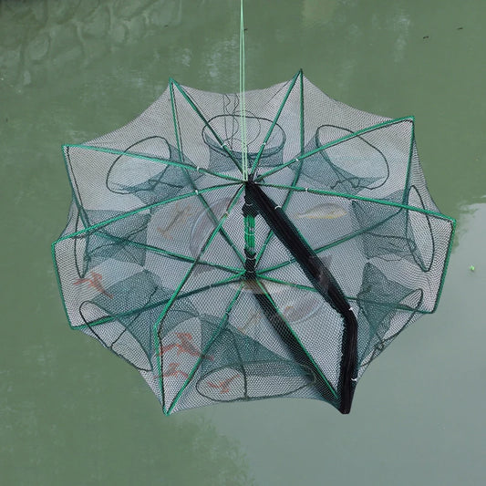 Mesh for Fishing Crayfish Net Fish Trap Foldable Crayfish Catcher Casting Network Crab Trap Catchers Cage Fishing Accessories