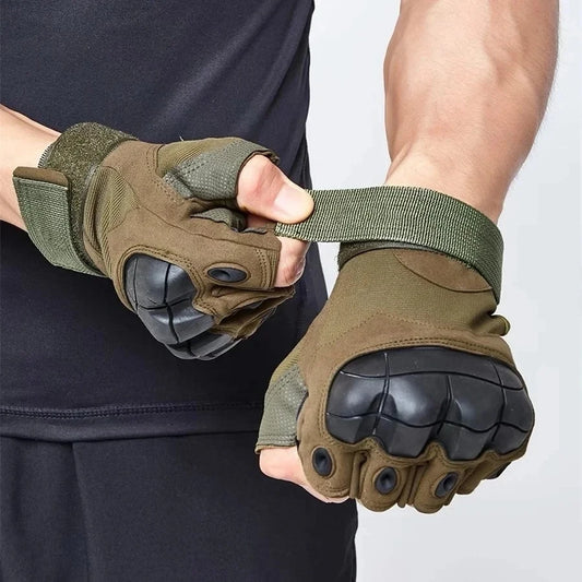 Mountaineering Outdoor Tactical Fingerless Gloves Hard Knuckle Paintball Airsoft Hunting Combat Riding Hiking Half Finger Glove