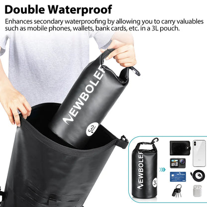 NEWBOLER 3L Waterproof Dry Bag Sack for Camping Drift Trekking Swimming Bag Rafting Kayak Trekking Fishing Outdoor Waterbag