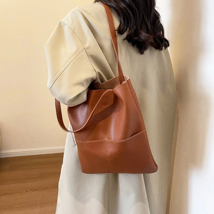 Luxury Design Genuine Leather Custom Initials Tote Bag Cowhide Daily Fashion Woman Shoulder Bag Large Capacity Business Handbag